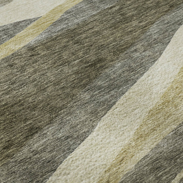 HomeRoots 8' X 10' Taupe Beige & Ivory Abstract Washable Area Rug - Durable, Stylish, UV Protected for Homes 684248