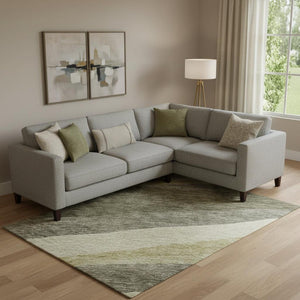 HomeRoots 9' X 12' Stylish Taupe Beige & Ivory Abstract Area Rug – Durable, Washable, UV-Protected Design! 684249