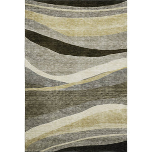 HomeRoots 10' X 14' Taupe Beige Ivory Abstract Area Rug - Stylish, Washable, UV-Protected for Family Homes 684250