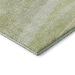 HomeRoots 5' X 8' Artichoke Green & Ivory Abstract Washable Area Rug - Stylish, Durable, UV Protected Design 684252