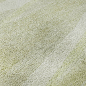 HomeRoots 5' X 8' Artichoke Green & Ivory Abstract Washable Area Rug - Stylish, Durable, UV Protected Design 684252
