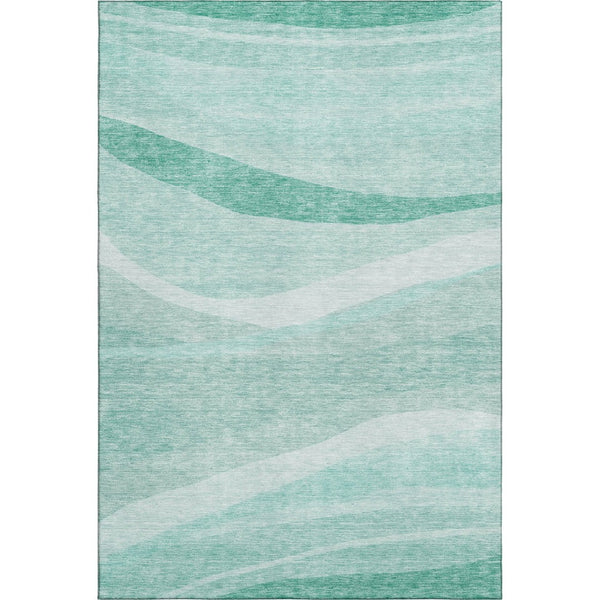 HomeRoots 5' X 8' Aqua and Ivory Abstract Area Rug - UV Protected, Washable, Stain-Resistant for Modern Spaces 684258