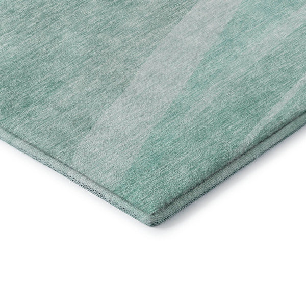 HomeRoots 5' X 8' Aqua and Ivory Abstract Area Rug - UV Protected, Washable, Stain-Resistant for Modern Spaces 684258