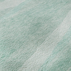 HomeRoots 5' X 8' Aqua and Ivory Abstract Area Rug - UV Protected, Washable, Stain-Resistant for Modern Spaces 684258