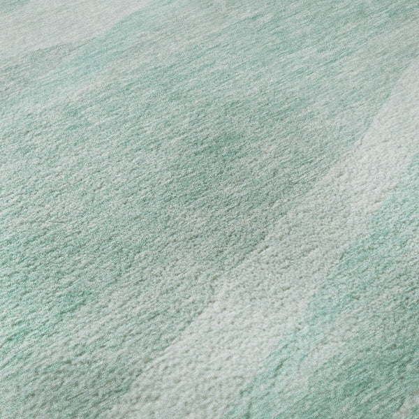 HomeRoots 5' X 8' Aqua and Ivory Abstract Area Rug - UV Protected, Washable, Stain-Resistant for Modern Spaces 684258