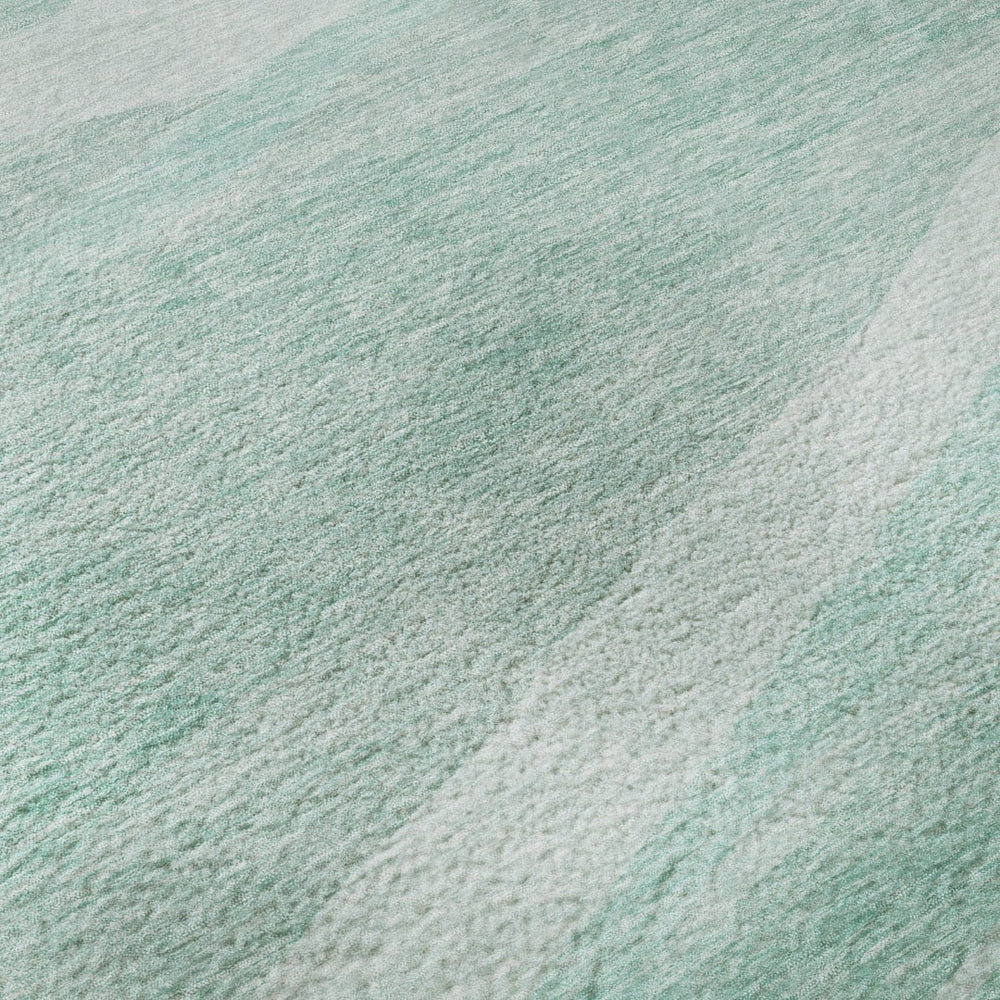 HomeRoots 8' X 10' Aqua and Ivory Abstract Area Rug - Durable, Washable, UV-Protected for Modern Homes 684260