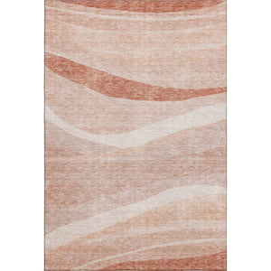 HomeRoots 5' X 8' Salmon and Ivory Abstract Area Rug - Soft, Stain-Resistant, UV-Protected for Active Homes 684264