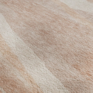 HomeRoots 8' X 10' Salmon and Ivory Abstract Area Rug - Washable, UV Protected, Perfect for Busy Homes! 684266