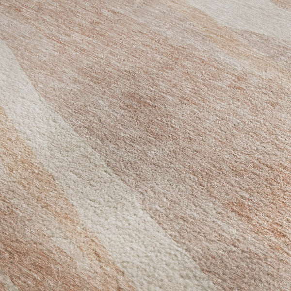 HomeRoots 8' X 10' Salmon and Ivory Abstract Area Rug - Washable, UV Protected, Perfect for Busy Homes! 684266