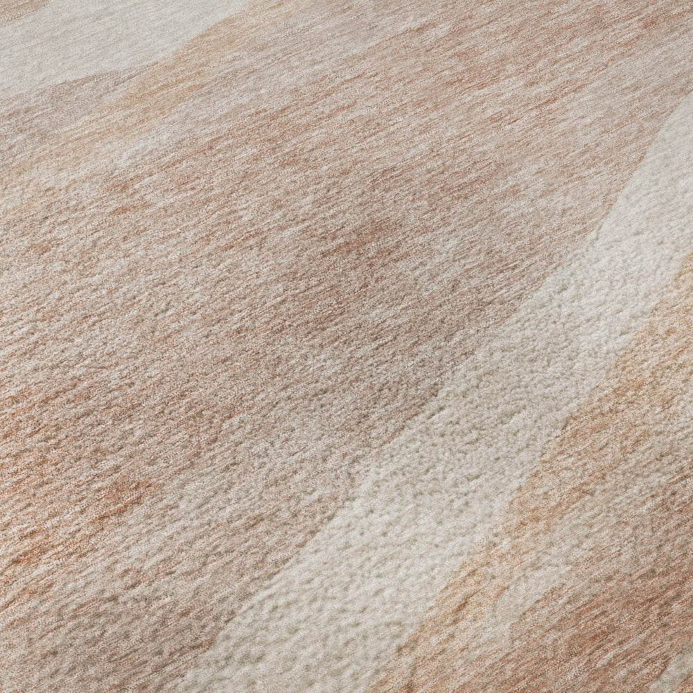 HomeRoots 9' X 12' Salmon And Ivory Abstract Area Rug – Stylish, Washable, UV Protected for High-Traffic Rooms 684267