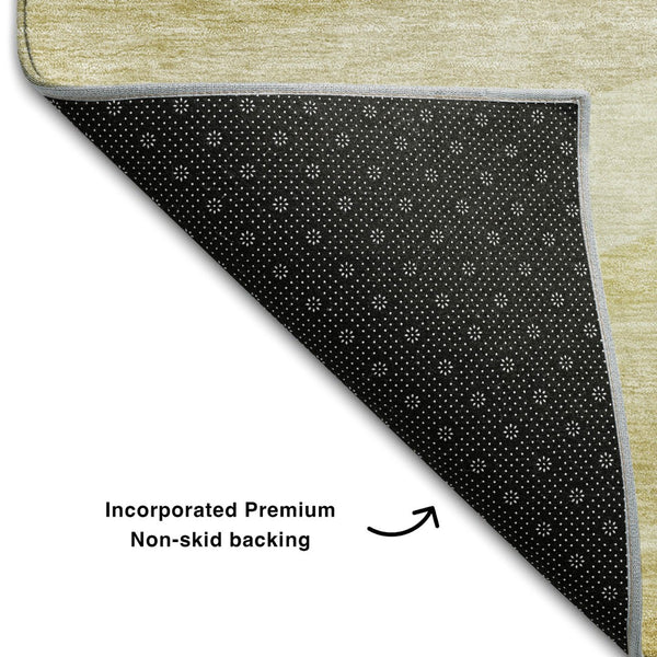 HomeRoots 8' X 10' Wheat And Beige Abstract Washable Area Rug - Durable, Stain-Resistant, UV Protected Design 684272