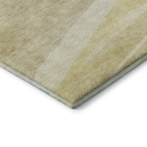 HomeRoots 8' X 10' Wheat And Beige Abstract Washable Area Rug - Durable, Stain-Resistant, UV Protected Design 684272