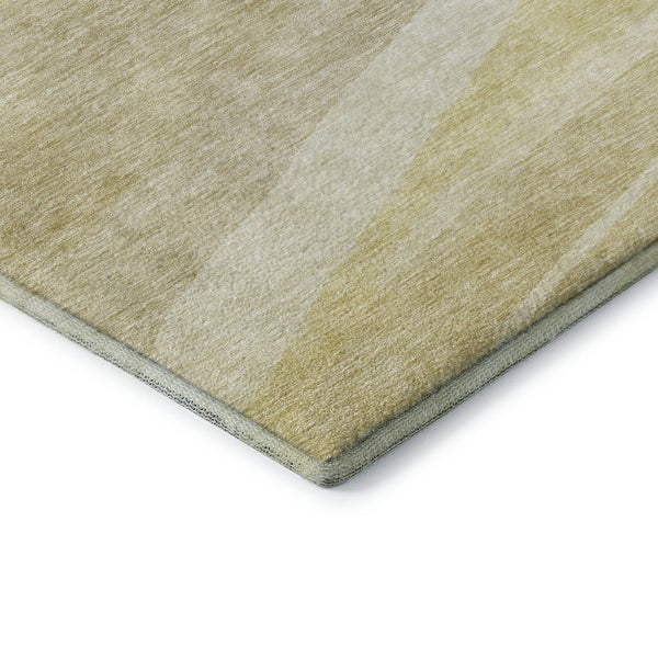 HomeRoots 8' X 10' Wheat And Beige Abstract Washable Area Rug - Durable, Stain-Resistant, UV Protected Design 684272