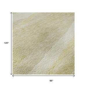 HomeRoots 8' X 10' Wheat And Beige Abstract Washable Area Rug - Durable, Stain-Resistant, UV Protected Design 684272