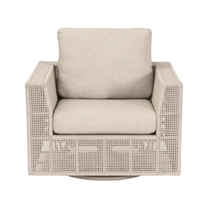 Essentials for Living Tropez Outdoor Swivel Rocker Chair with Hand-woven Rope Frame and Olefin Cushions 6843-1SRCK.OAT/ECR