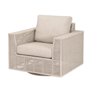 Essentials for Living Tropez Outdoor Swivel Rocker Chair with Hand-woven Rope Frame and Olefin Cushions 6843-1SRCK.OAT/ECR