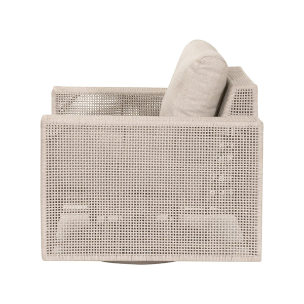 Essentials for Living Tropez Outdoor Swivel Rocker Chair with Hand-woven Rope Frame and Olefin Cushions 6843-1SRCK.OAT/ECR