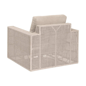 Essentials for Living Tropez Outdoor Swivel Rocker Chair with Hand-woven Rope Frame and Olefin Cushions 6843-1SRCK.OAT/ECR