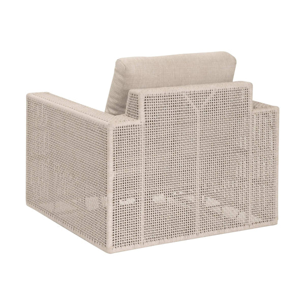 Essentials for Living Tropez Outdoor Swivel Rocker Chair with Hand-woven Rope Frame and Olefin Cushions 6843-1SRCK.OAT/ECR