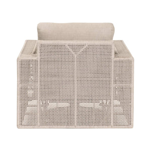 Essentials for Living Tropez Outdoor Swivel Rocker Chair with Hand-woven Rope Frame and Olefin Cushions 6843-1SRCK.OAT/ECR