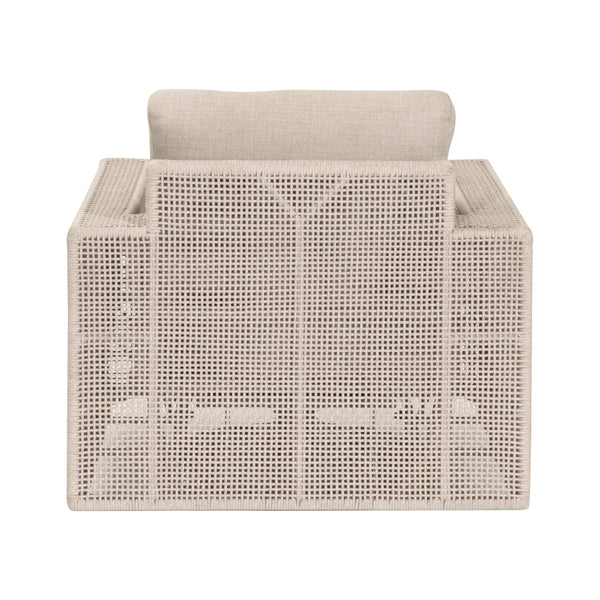 Essentials for Living Tropez Outdoor Swivel Rocker Chair with Hand-woven Rope Frame and Olefin Cushions 6843-1SRCK.OAT/ECR