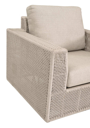 Essentials for Living Tropez Outdoor Swivel Rocker Chair with Hand-woven Rope Frame and Olefin Cushions 6843-1SRCK.OAT/ECR