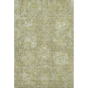 HomeRoots 8' X 10' Sage Damask Area Rug - Washable, UV Protected, Durable for Homes with Kids and Pets 684308