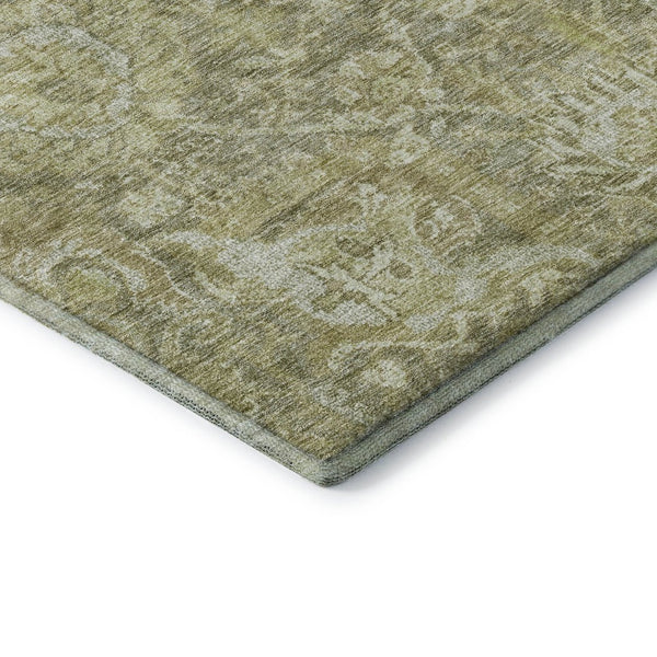 HomeRoots 8' X 10' Sage Damask Area Rug - Washable, UV Protected, Durable for Homes with Kids and Pets 684308