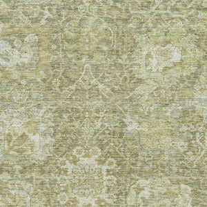 HomeRoots 8' X 10' Sage Damask Area Rug - Washable, UV Protected, Durable for Homes with Kids and Pets 684308