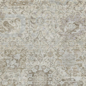 HomeRoots 5' X 8' Ivory and Gray Damask Area Rug - Washable, UV Protected, Durable Design for Busy Homes 684318