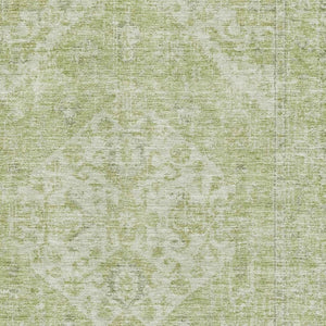 HomeRoots 5' X 8' Sage Medallion Area Rug - Durable, Washable, UV-Resistant, Ideal for Homes with Kids & Pets 684372