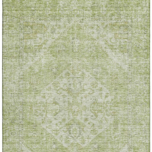 HomeRoots 8' X 10' Sage and Beige Medallion Area Rug - Stylish, Washable, UV-Protected & Durable Design for Home 684374