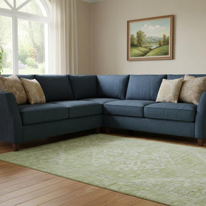 HomeRoots 10' X 14' Sage & Beige Medallion Area Rug - UV Protected, Washable, Kid & Pet Friendly for Cozy Spaces 684376