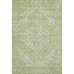 HomeRoots 10' X 14' Sage & Beige Medallion Area Rug - UV Protected, Washable, Kid & Pet Friendly for Cozy Spaces 684376