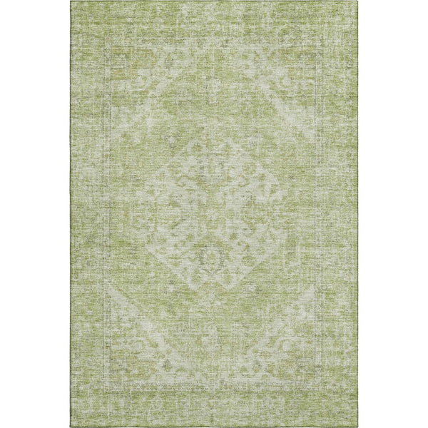 HomeRoots 10' X 14' Sage & Beige Medallion Area Rug - UV Protected, Washable, Kid & Pet Friendly for Cozy Spaces 684376
