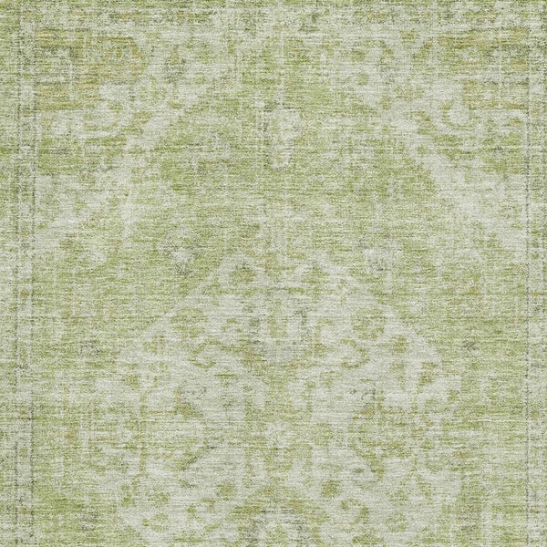 HomeRoots 10' X 14' Sage & Beige Medallion Area Rug - UV Protected, Washable, Kid & Pet Friendly for Cozy Spaces 684376