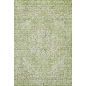 HomeRoots 10' X 14' Sage & Beige Medallion Area Rug - UV Protected, Washable, Kid & Pet Friendly for Cozy Spaces 684376