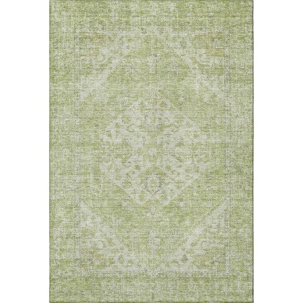 HomeRoots 10' X 14' Sage & Beige Medallion Area Rug - UV Protected, Washable, Kid & Pet Friendly for Cozy Spaces 684376