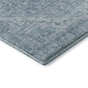 HomeRoots 10' X 14' Sky Blue Medallion Area Rug - Washable, UV Protected, Durable for Homes with Kids & Pets 684382