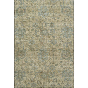 HomeRoots 5' X 8' Elegant Beige and Gray Damask Area Rug - Washable, Stain-Resistant, UV Protected Design 684390