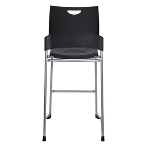 OSP Home Furnishings Tall Stacking Counter Height Chair with Steel Frame for Breakrooms and Training Spaces Black DC8309C25-3