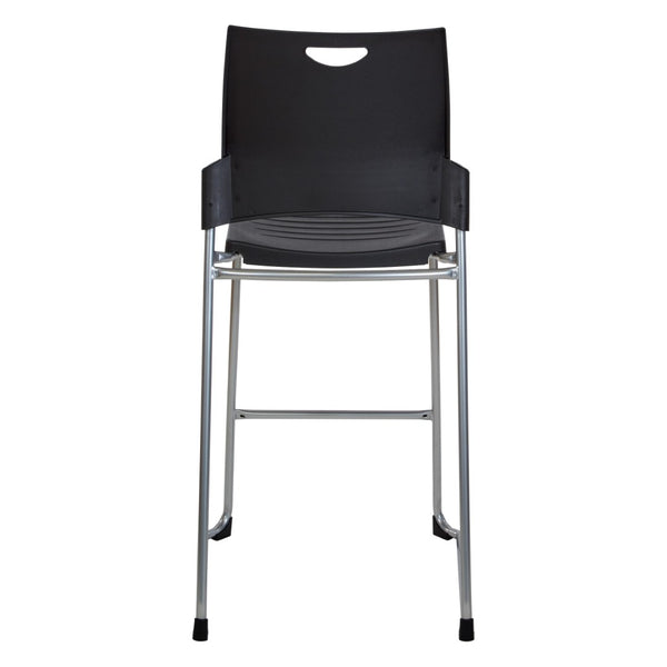 OSP Home Furnishings Tall Stacking Counter Height Chair with Steel Frame for Breakrooms and Training Spaces Black DC8309C4-3