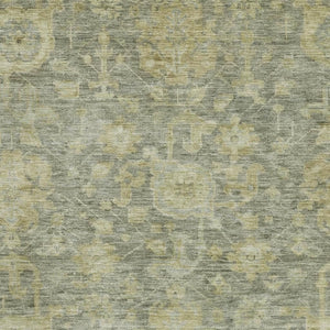 HomeRoots 8' X 10' Sage & Gold Damask Washable Area Rug – Stylish, Durable, Stain-Resistant, UV Protected Design 684416