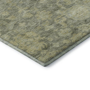 HomeRoots 9' X 12' Sage and Gold Damask Area Rug - Elegant, Washable, UV-Protected, Stain-Resistant Design! 684417