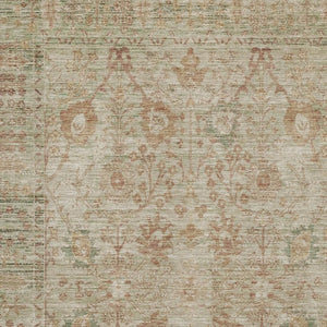 HomeRoots 5' X 8' Beige and Coral Oriental Area Rug - Durable, Washable with UV Protection for Everyday Elegance 684420