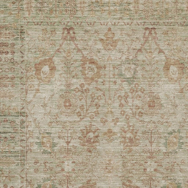 HomeRoots 5' X 8' Beige and Coral Oriental Area Rug - Durable, Washable with UV Protection for Everyday Elegance 684420
