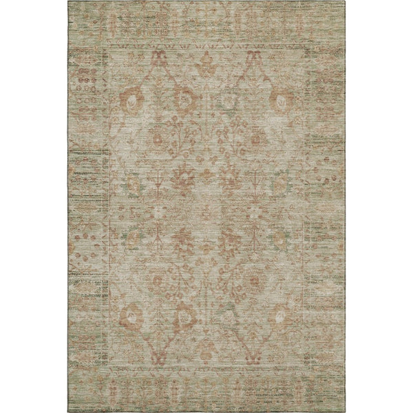 HomeRoots 8' X 10' Beige and Coral Oriental Area Rug - Washable, UV-Protected, Durable for High-Traffic Homes 684422