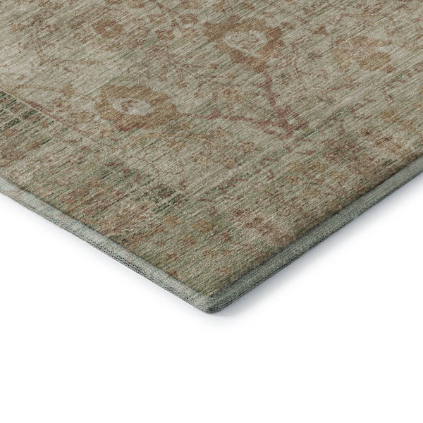 HomeRoots 8' X 10' Beige and Coral Oriental Area Rug - Washable, UV-Protected, Durable for High-Traffic Homes 684422