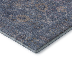 HomeRoots 5' X 8' Blue and Brown Oriental Area Rug - Washable, UV-Protected, Stain-Resistant & Durable Design 684426