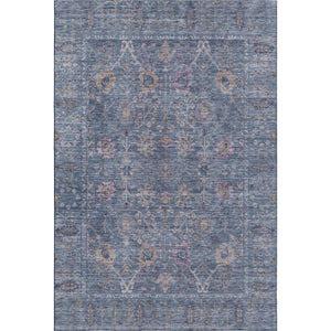 HomeRoots 9' X 12' Blue and Brown Oriental Area Rug - Washable, UV-Protected, Durable for Family Spaces 684429
